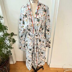 Rare EMILY AND FIN Moroccan Riviera Cotton Robe Size XL